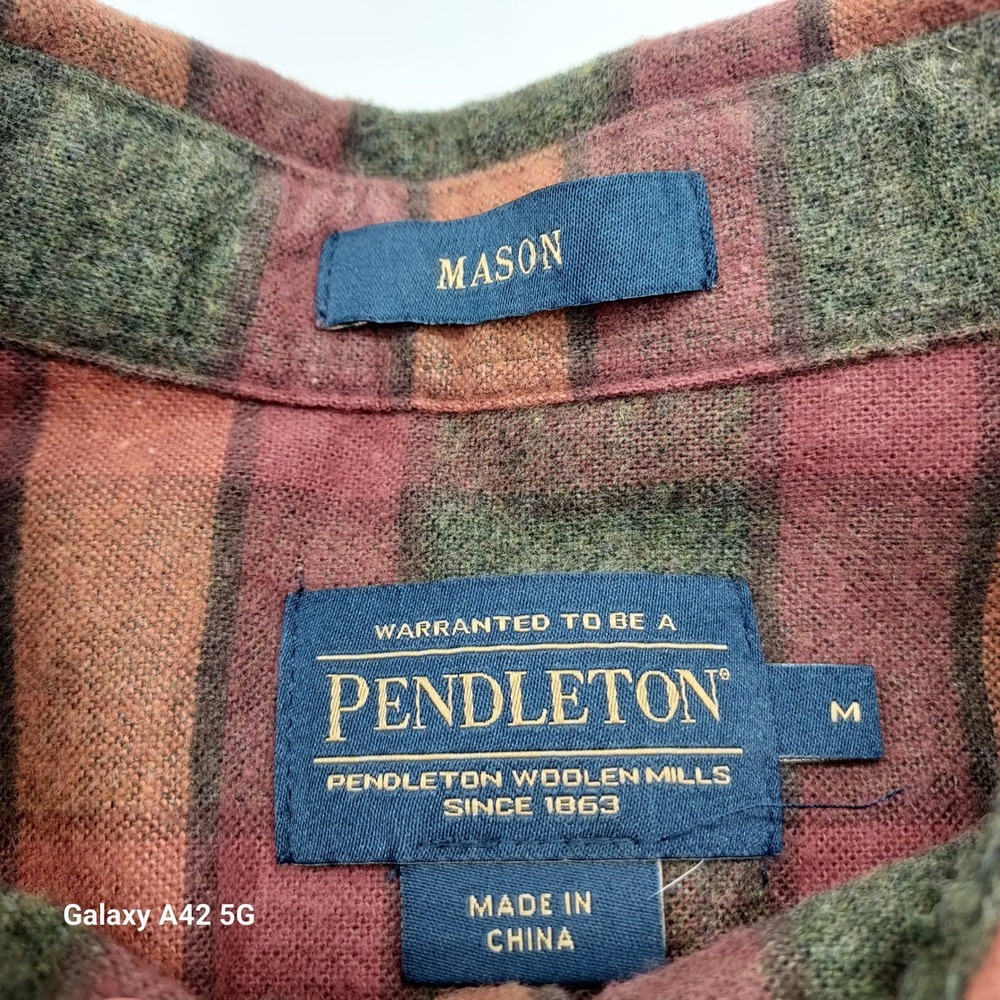 Pendleton Mason Plaid Button Down Long Sleeve Cot… - image 2